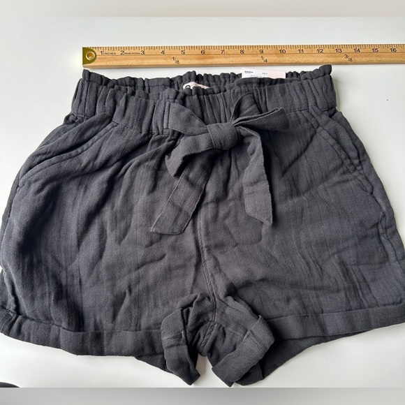 NWT SO Black High Rise Soft Cotton Tie Relaxed Camp Shorts Juniors Size Small - Picture 4 of 7